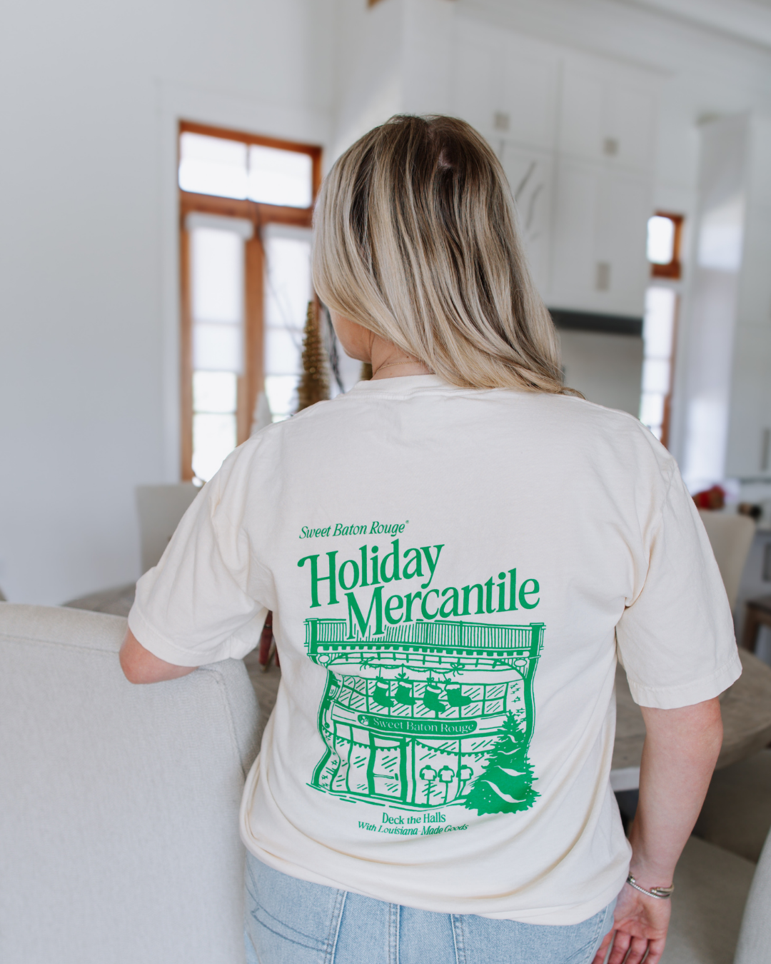 Sweet Baton Rouge Holiday Mercantile Pocket T-Shirt