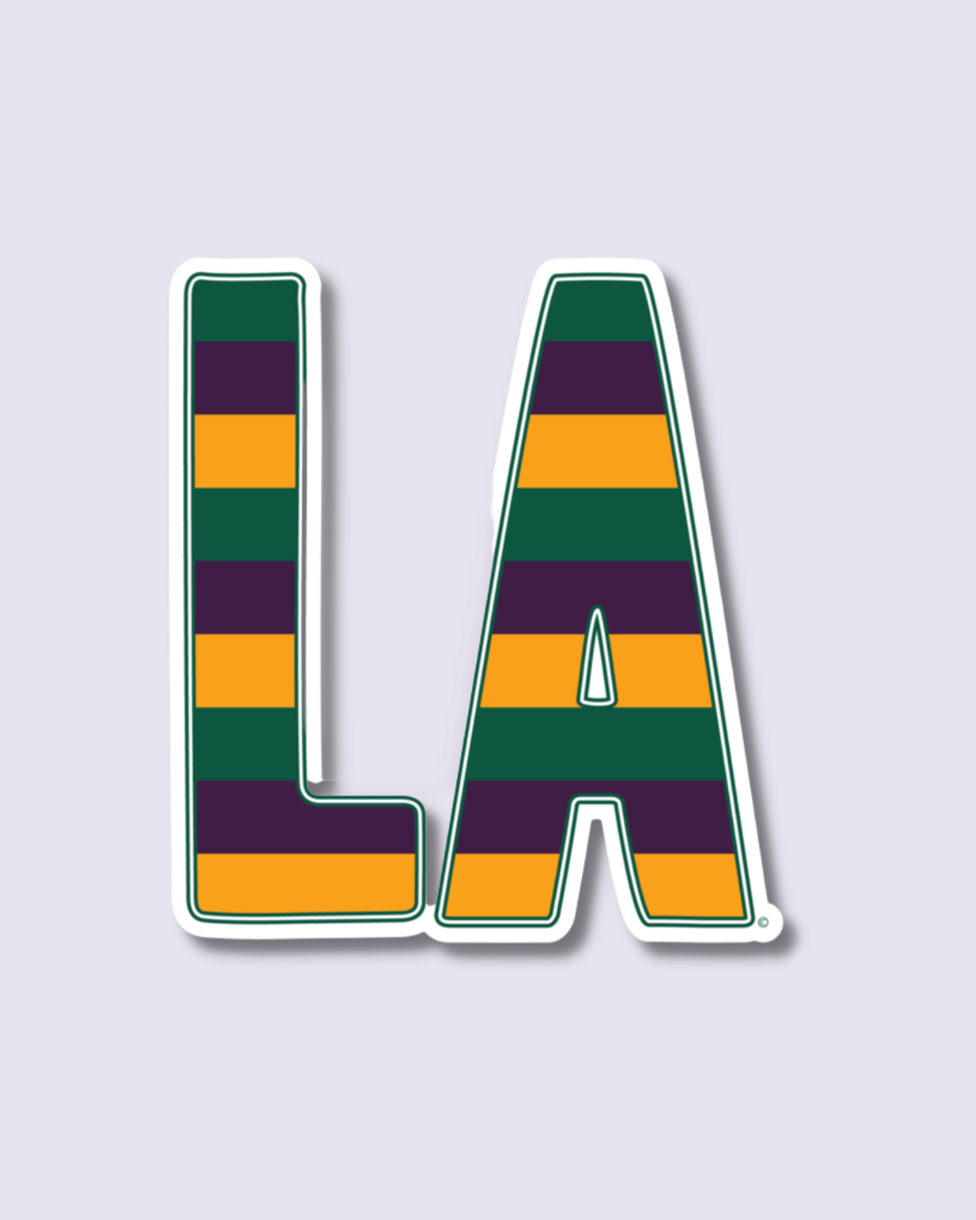 LA Mardi Gras Stripe Sticker